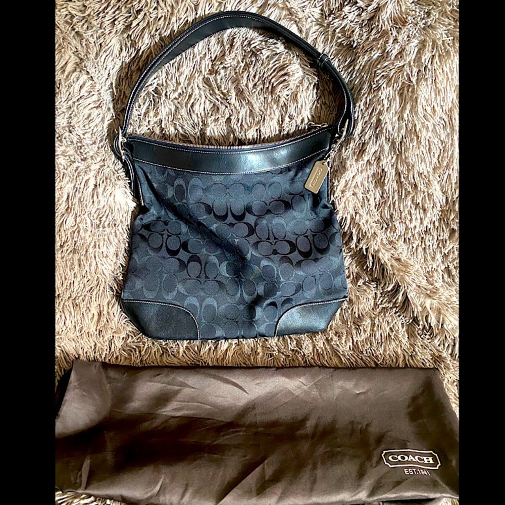 Coach Classic Canvas Leather Shoulder Bag